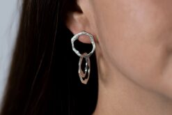 Alternative view of Earrings Brushed Organic Rings
