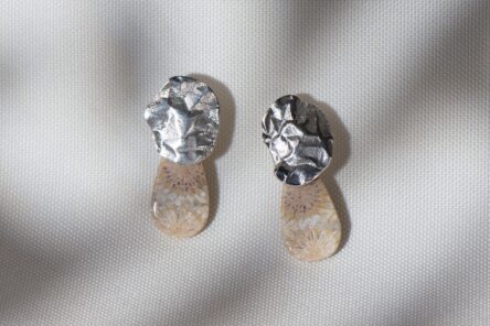 Earrings Fossil Coral