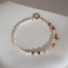 Bracelet Sunstone and Pearl
