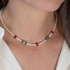 Necklace Malachite and Red Coral – Bild 2