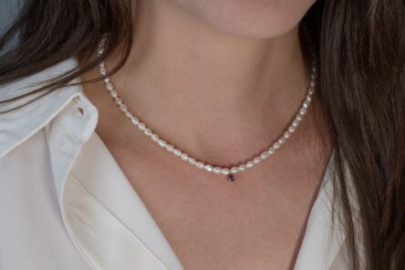 Alternative view of Necklace Pearl Zirconia