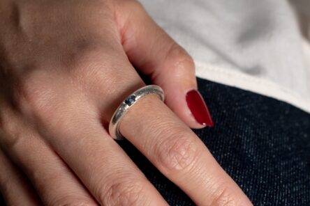 Alternative view of Ring With Blue Sapphire Size 56
