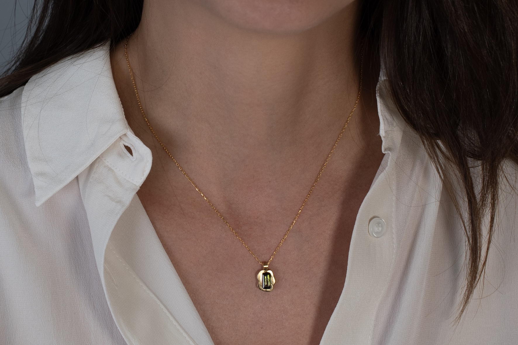Necklace Green Turmaline Baguette – Bild 2