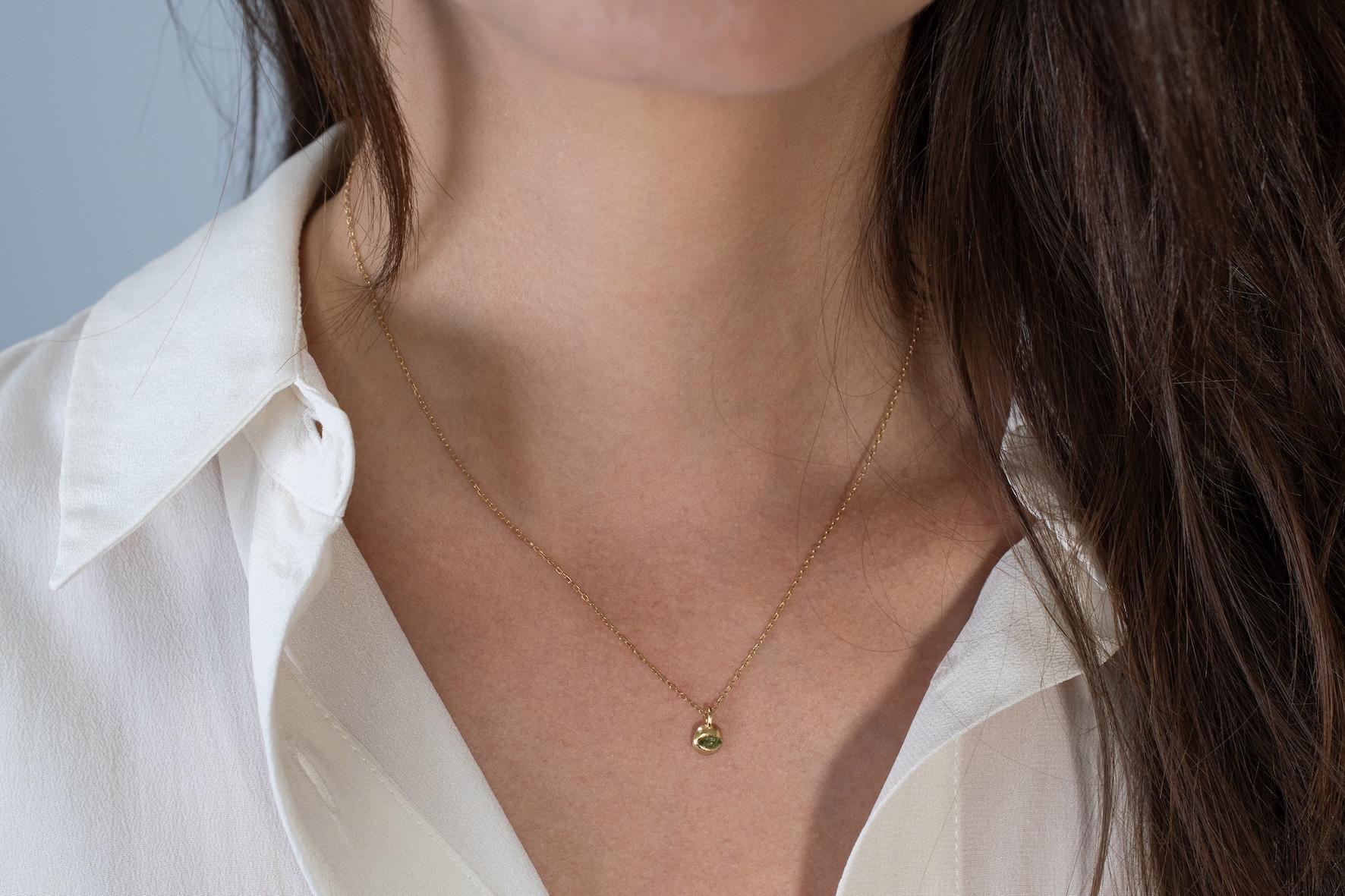 Necklace Green Turmaline Marquise – Bild 2