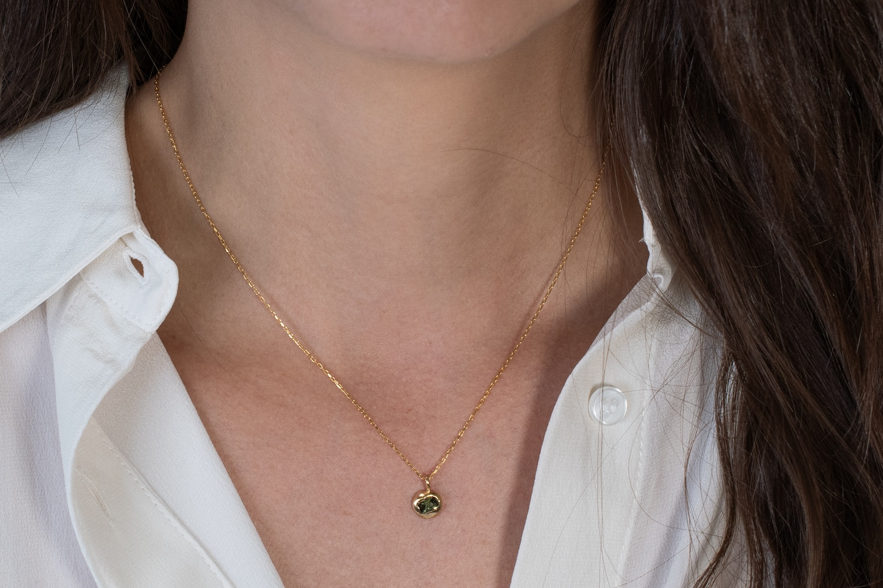 Necklace Green Turmaline Square – Bild 2